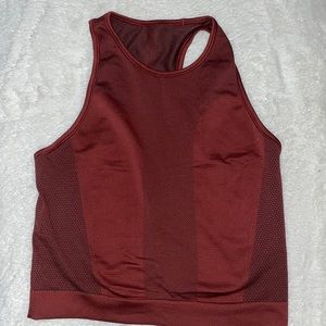 Lululemon Maroon cropped Tank Top- size 6